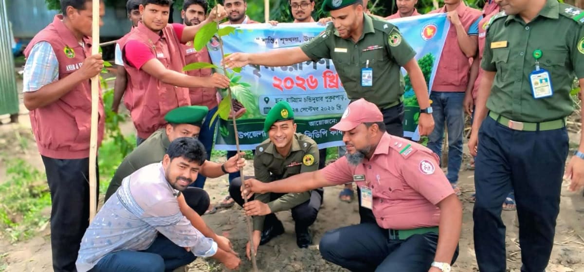 ভাঙ্গুড়ায় আনসার-ভিডিপি'র বৃক্ষরোপণ কর্মসূচি 
