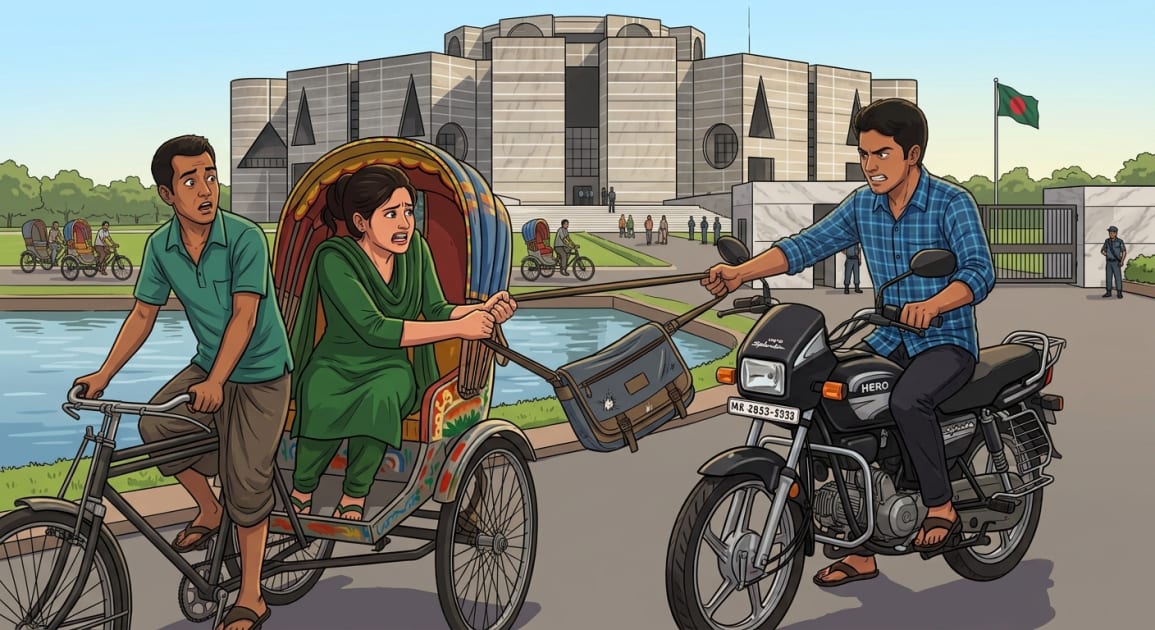 সংসদ ভবনের সামনে ছিনতাইকারীর টানে রিকশা থেকে পড়ে প্রধান শিক্ষিকার মৃত্যু